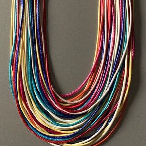 Multi colored multi strand necklace